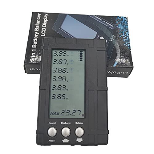 Digital Lipo Battery Capacity Checker Balancer Discharger for Storage and Voltage Meter Tester Servo Tester for 2-6S LiPo/Life Battery