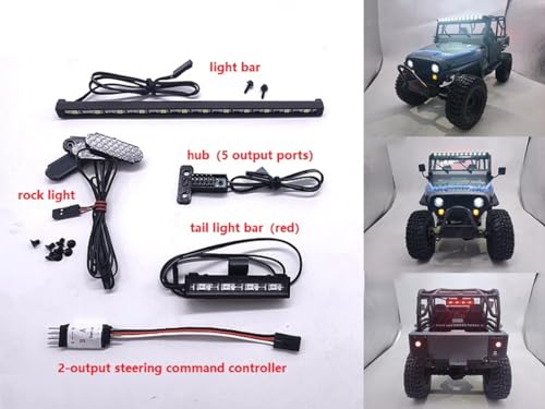 RC Car LED Light Kit, RC Roof Light/Rock Lights/Taillight Kit Accessories for Axial 1/10 SCX10 III CJ-7 Crawler Car Upgrade Parts