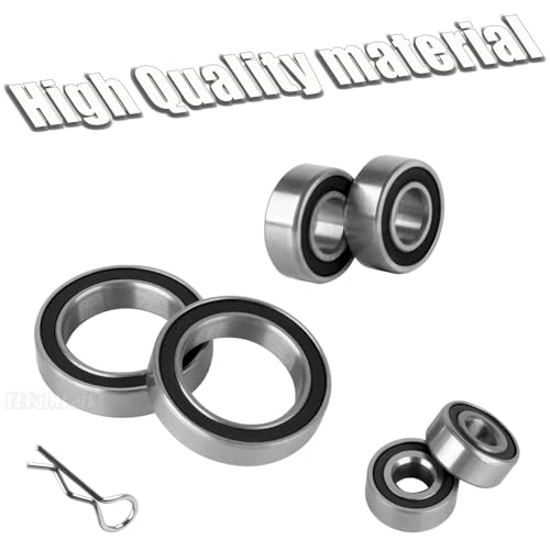 Steel Bearing Kit & Bearing Screw Kit Upgrades Part for TRX4/TRX-4 K5 Blazer/Bronco Ranger/Crawler kit Defender,RC Bearing Kit Rubber Seals Hops Up,Black - color: Black - (42 Pcs)