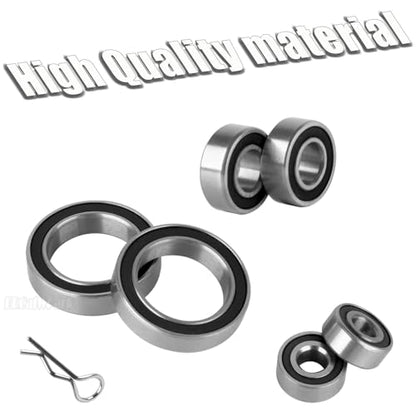 Steel Bearing Kit & Bearing Screw Kit Upgrades Part for TRX4/TRX-4 K5 Blazer/Bronco Ranger/Crawler kit Defender,RC Bearing Kit Rubber Seals Hops Up,Black - color: Black - (42 Pcs)