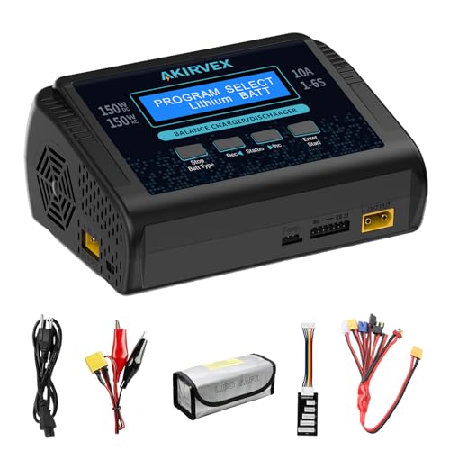 RC Battery Charger, LiPo Battery Charger, 150W 10A AC/DC Balance Charger for 1-6S LiPo LiHV Li-ion Life NiMH NiCd Pb Batteries, Smart Charger for RC Car Drone Airplane Boat