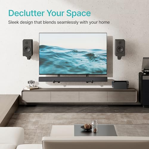 Soundbar TV Mount,33lbs Capacity,Compatible with Depth from 1.6" to 7.2" | Anti-Vibration Pads to Reduce Vibration,Soundbar Mount under TV,Easy Installation