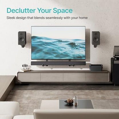Soundbar TV Mount,33lbs Capacity,Compatible with Depth from 1.6" to 7.2" | Anti-Vibration Pads to Reduce Vibration,Soundbar Mount under TV,Easy Installation