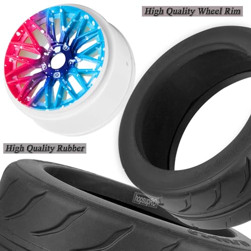 RC Tires Wheels for 1/7 Infraction 6S BLX,1/8 Typhon 6S BLX,Limitless,Rubber Highway Wheels Soft Tires Truck Tire Highway Tires,4PCS Colour - color: Colour(4pcs Tires)