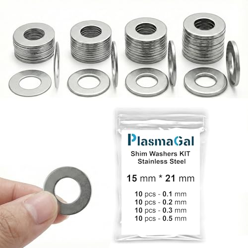 Shim Washers Stainless Steel Assortment 22x32 Precision Spacer Kit for Bearings Gearboxes CNC and RC. 40 Pieces 10 Units x 0.1/0.2/0.3/0.5 mm Deburred Flat Tight Tolerance Professional Use - size: 22x32