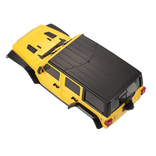 6.10inch/155mm Wheelbase Plastic Texture Hardtop Body Shell Kit Replacement Part for 1:18 RC Car Crawler Car for TRX4M Bronco Defender AX8560 Chassis Upgrade Accessories (Yellow) - color: Yellow