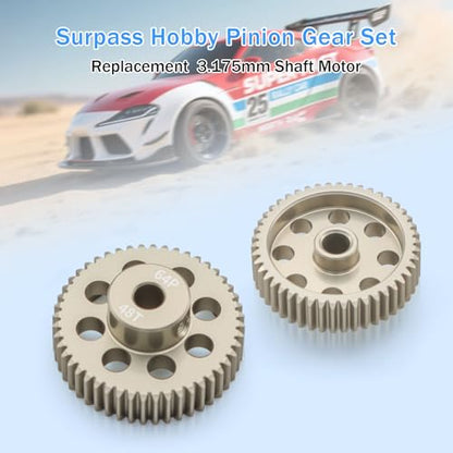 64DP Pinion Gear Set 46T 47T 48T 49T 50T for 3.175 mm Shaft Aluminium Alloy Pinion Gear with Screwdriver for 1/10 RC Car Motor - size: 46T 47T 48T 49T 50T