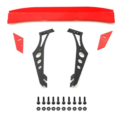 1/10 RC Car Spoiler, Aluminum Alloy Rear Wing, Universal Metal Tail Wing for 1/10 Scale On-Road Drift Racing Car, TT01,TT02,4-TEC, Red
