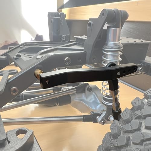 RCQQPS Metal Rear Sway Bar Anti-roll Set for 1/10 Axial Wraith RR10 Yeti Rock Crawler Car (Black) - color: Black