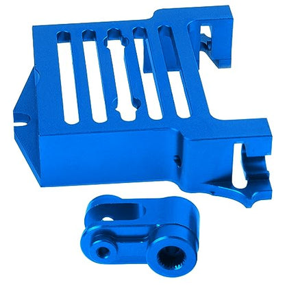 Aluminum Alloy Standard Servo Mount Servo Adapter Bracket w/Servo Horn Compatible with Traxxas 1/5 X-Maxx 6S 8S RC Truck (Blue) - color: Blue