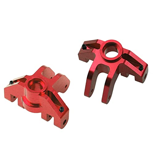Aluminum Alloy Front Steering Knuckles Carrier Steering Block Compatible with 1/8 Losi LMT 4WD Solid Axle RC Monster Car (Red)