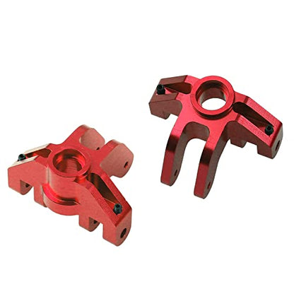 Aluminum Alloy Front Steering Knuckles Carrier Steering Block Compatible with 1/8 Losi LMT 4WD Solid Axle RC Monster Car (Red)