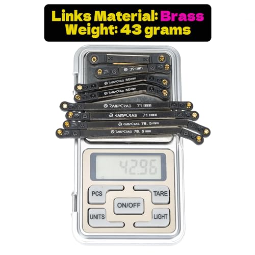 High Clearance 4 Links Set for SCX24 Gladiator & Dodge Power Wagon, Brass Links Set, Upgrade Parts for SCX24, Axial 1/24 RC Crawler Car Upgrade Accessories, 8Pcs, Black - size: For Gladiator