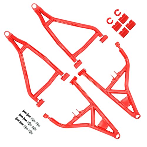 High Clearance Front Upper & Lower A Arms Kit for 2014-2023 Polaris RZR XP 1000/ XP4 1000, Heavy Duty High Clearance Forward Offset Front A-Arms, Red - size: For Polaris, style: Front