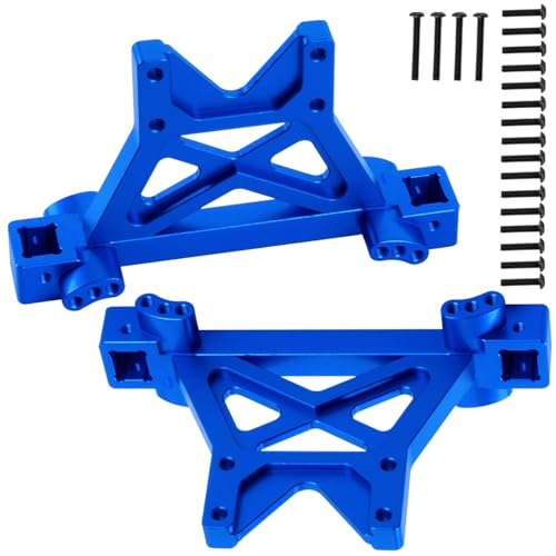 RC Front Rear Shock Tower Shock Mounts Upgrades Part for 1/10 E-MAXX T-Maxx,2PCS Aluminum Shock Tower Shock Hops up,Navy Blue,Replace Part #4917R - color: Navy Blue - (Shock Mounts)