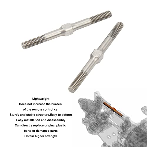 2Pcs RC Steel Turnbuckle M4 48mm RC Turnbuckle Link for ARRMA Granite for Big Rock for Typhoon for Senton 3S Brushless Brushed Series 1/10 RC Cars