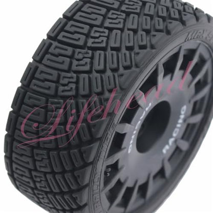 Lifehead 67mm RC On-Road Rally Car Tires and Wheels for 1/10 RC On-Road Touring Drift Car HSP Tamiya XV01 TT01 TT02B HPI Kyosho FAZER MK2 /12mm Hex - color: Black a