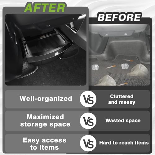 BestEvMod Rear Center Console Organizer for 2026 2025 Tesla Model Y Juniper | Trash Can with Lid Cover Rear Bin Backseat Storage Box Anti-Slip - size: 1 PCS - Console Organizer