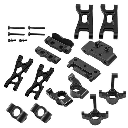 High-Precision CNC Steering Knuckles & Suspension Arms Upgrade Kit for Losi Micro B 1/24 RC Car 2WD Buggy RTR LOS00007(Black) - color: Black