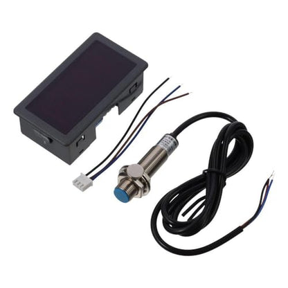 Digital LED Tachometer,Red Mini 4 Digit NPN Hall Proximity Switch Sensor Durable AC 110V-230V RPM Speed Measure Meter Lathes, Conveyor Belts