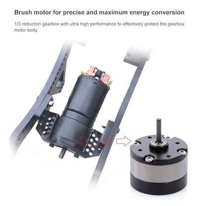 540 Brushed Motor with 1/3 Reduction Gearbox for RC Car, Black Green, 7.2-7.4V - High Torque Output, Low Noise Operation, Ideal for RC Crawler and Offroad Use (45T)