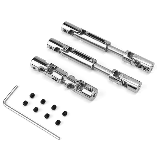 3Pcs Stainless Steel RC Upgrade Universal Drive Shaft Front/Medium/Back Kit CVD Transmission Joint 57mm-71mm for WPL MN Modes B16 B36 MN77 FY004 6WD 6X6 1/16 Military Truck Crawler Car Accessories