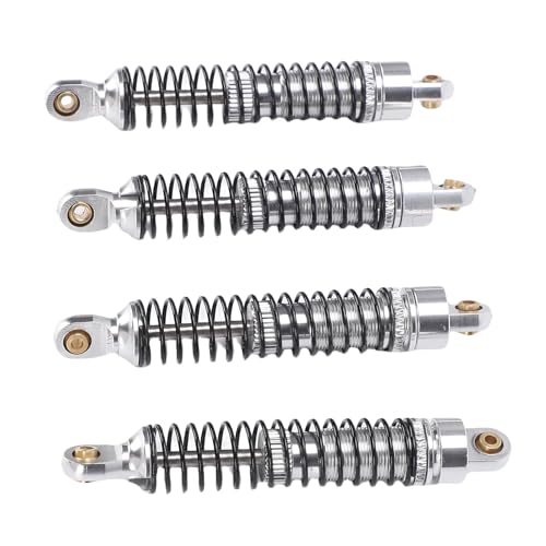 Aramox RC Shock Absorbers, 59mm Threaded 18 Adjustable Shock Absorbers Oil Damper for 1/18 RC Crawler Silver