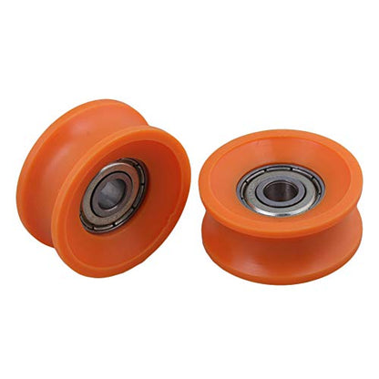 4Pieces 6x30x13mm Plastic Coated Sealed Bearings Steel 606ZZ Deep U Groove Guide Pulley Rail Ball Rolling Bearing Wheel Orange