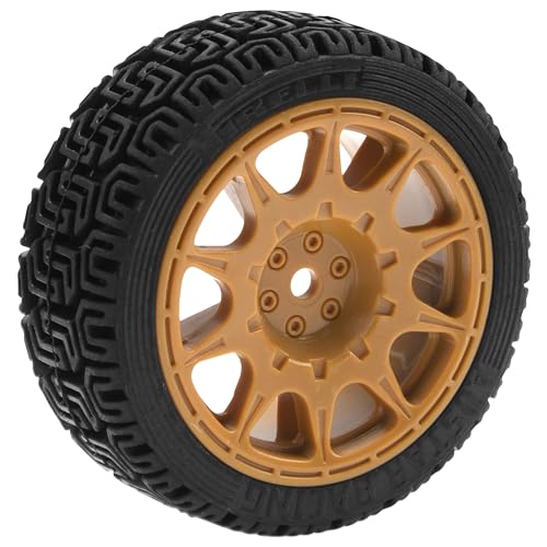 1/10 RC On Road Tires & Nylon Wheel Rims 12mm Hex OD70mm Rubber Tires Compatible with Tamiya TT01 TT02 XV01 HSP HPI Kyosho Traxxas WLtoys 1/10 1/12 On-Road Touring Car (Brown) - color: Brown