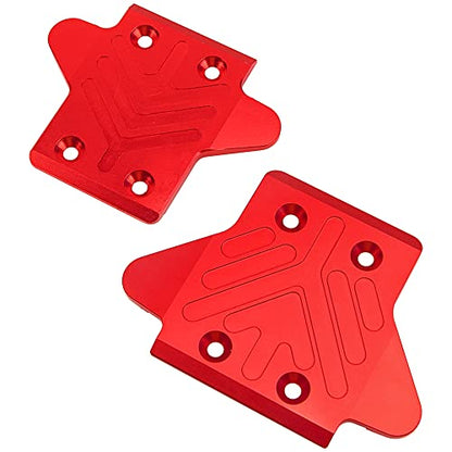 ShareGoo Aluminum Alloy Front & Rear Skid Plate Bottom Chassis Armor Protection Cover Compatible with Arrma 1/8 Kraton 6S RC Car Upgrade Part (Red) - color: Red