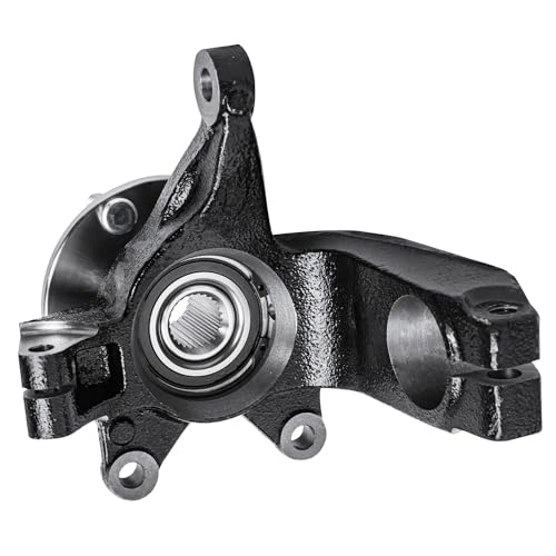 Detroit Axle - Front Left Steering Knuckle Kit for 06-11 Ford Focus, Driver | Side CV Axle Shaft Steering Knuckle & Wheel Bearing Hub 2006 2007 2008 2009 2010 2011 Replacement - size: 2UX47686/Pair