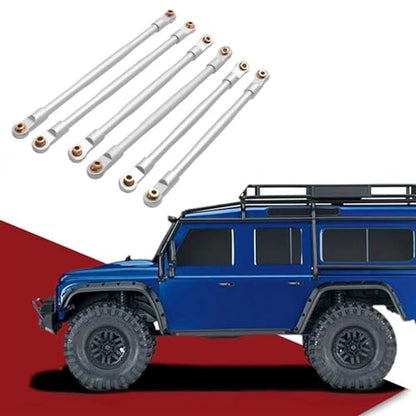 RC Tie Link Rods Compatible with AXIAL for RBX10 for Ryft 1/10 RC Crawler Upgrade Parts Accessories 6 Pcs Metal Link Rod Linkage Pull Rod Set(White) - color: White
