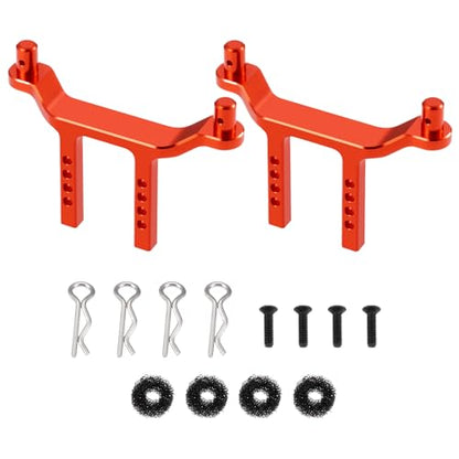 Aluminum RC Front Rear Body Mount Post for 1/18 Tra-xxas Latrax Desert Prerunner SST RC Car Upgrades (Red) - color: Red