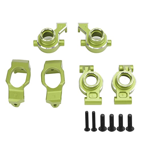 RC Rear Axle Hub Set, Durable Aluminum Alloy Minimizes Backlash and Friction, Steering Cup for 1/10 Scale RC Cars, for RC Enthusiasts Racers Off-Road Racing and Hobbyist Builds - color: Green
