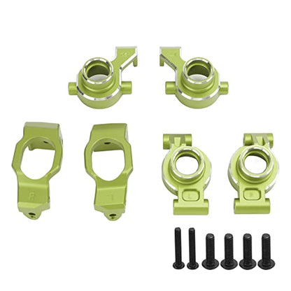 RC Rear Axle Hub Set, Durable Aluminum Alloy Minimizes Backlash and Friction, Steering Cup for 1/10 Scale RC Cars, for RC Enthusiasts Racers Off-Road Racing and Hobbyist Builds - color: Green