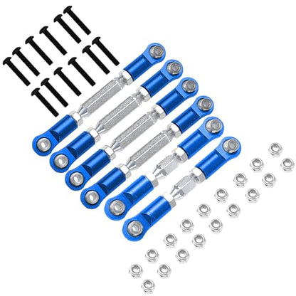 Metal Turnbuckles Rod Camber Links Steering Linkage Tie Rods Pull Rod Compatible with Arrma Granite 4X4 Senton 4X4 Mega550 1/10 RC Car (Blue) - color: Blue