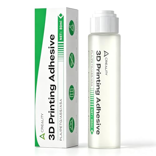 Creality Offfical 3D Printing Build Plate Adhesive Glue for Hot Bed,Strong Grip Reduce Warping for ABS/ASA/PLA/PETG/TPU Filament on Various Build Plate,80ML - style: Adhesive Glue