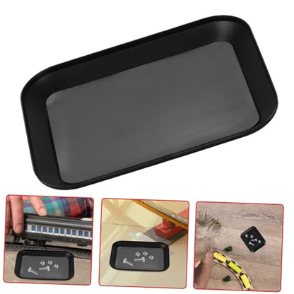 BESPORTBLE 1pcs Aluminum Alloy Screw Tray Model Car Rc Mechanic Magnetic Storage Plate Washers Nuts Bolts Serving Tray - color: Black