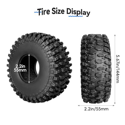 1/10 RC Crawler Tires 2.2inch for Traxxas TRX-4 Axial SCX10 RR10 Wraith 1/10 RC Rock Crawler (4PCS)