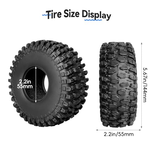 1/10 RC Crawler Tires 2.2inch for Traxxas TRX-4 Axial SCX10 RR10 Wraith 1/10 RC Rock Crawler (4PCS)