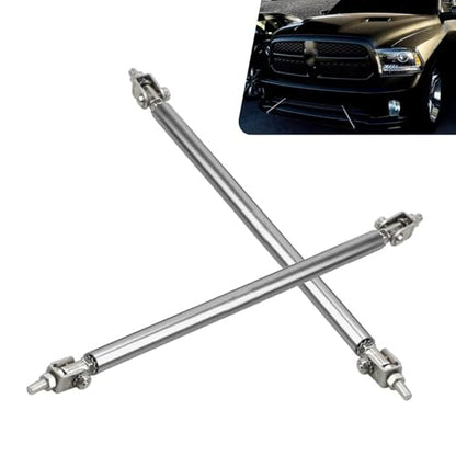 2 PCS Car Bumper Splitter Strut Rods, Adjustable 7.87" - 9.84" Automotive Splitter Strut Rods, Aluminum Alloy Bumper Lip Reinforcement Accessories, Universal for Most Cars (Silver) - color: Silver
