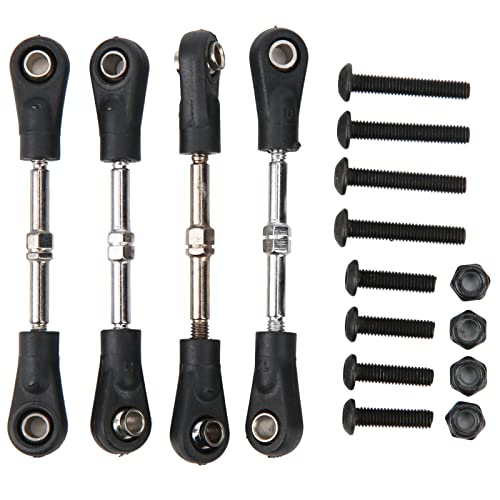 RC Steering Tie Rod Linkage 4pcs Set | Adjustable 2.4-2.8in for 1/10 Off - Road Vehicle | Metal & Plastic Replacement Parts/Crawler Upgrades / M3 Hex Screw Compatible