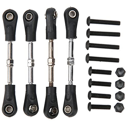 RC Steering Tie Rod Linkage 4pcs Set | Adjustable 2.4-2.8in for 1/10 Off - Road Vehicle | Metal & Plastic Replacement Parts/Crawler Upgrades / M3 Hex Screw Compatible