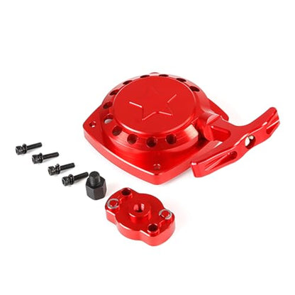 CNC Metal Easy Started Pull Starter & Dial Kit (Red) | for 1/5 HPI ROFUN ROVAN KM BAJA Losi 5ive T FG Zenoah CY 32CC 36CC Engine Rc Car Parts - color: Red