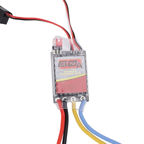 Zunate 60A Brushed ESC with T Plug for 540 550 380 370 Motors - Electronic Speed Controller for 1/10 1/12 /16 RC Cars, Trucks, Boats & Crawlers