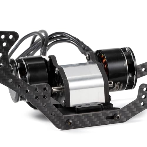 Ultralight Dual Motor Transmission Dig Overdrive Gearbox with Slipper Pad for 1/10 RC Crawler Sporty Cheater Rigs (Silver) - color: Silver