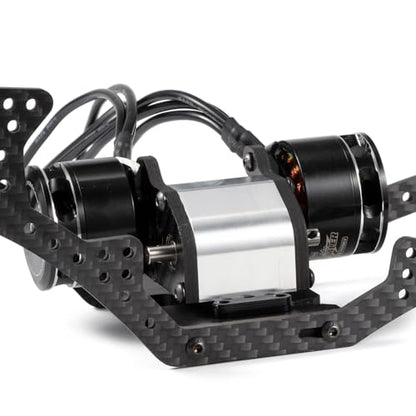 Ultralight Dual Motor Transmission Dig Overdrive Gearbox with Slipper Pad for 1/10 RC Crawler Sporty Cheater Rigs (Silver) - color: Silver