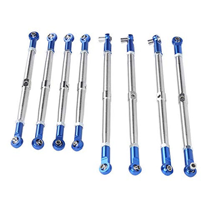 8PCS Metal Adjustable Tie Link Rod, Blue Silver Aluminum RC Car Parts for 1/10 2.0 5319X 5338R