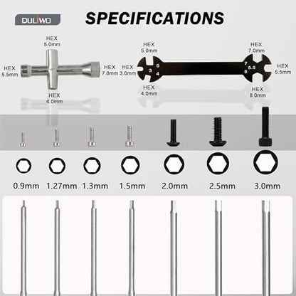 Hex Driver Set 7PCS 0.9 1.27 1.3 1.5 2.0 2.5 3.0mm RC Tool Kit | Precision allen screwdriver set 0.9–3.0mm for RC car drone helicopter repair and model repair - color: 7pcs Screwdrivers(black)
