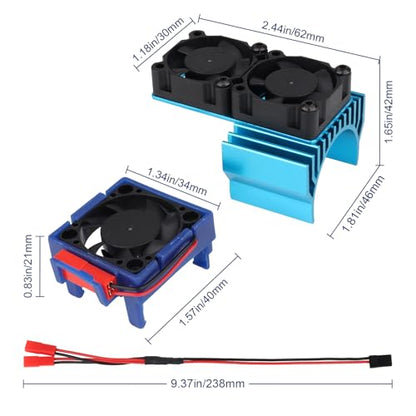 High‑Speed Cooling Fan for VXL‑3s ESC and Velineon Motor Dual Fans — 15,000 RPM, Plug‑in RC Heat Management, Cuts Thermal Cutback
